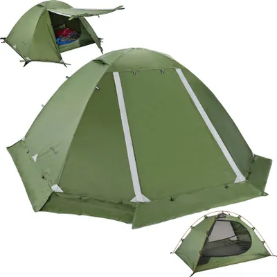Produktbild von Campingzelt für 1/2 Personen - Wasserdicht, 4 Jahreszeiten, Schnell aufzubauen