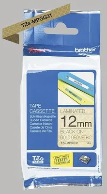 Produktbild von Brother TZE-MPGG31, Schwarz auf gold, TZe, Grau, Wärmeübertragung, China, 5 Jahr(e)