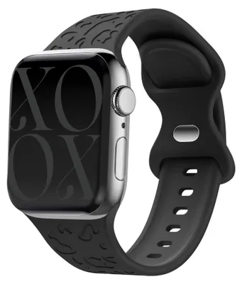 Produktbild von Apple Watch Silikonarmband 'Leopard' (Schwarz)