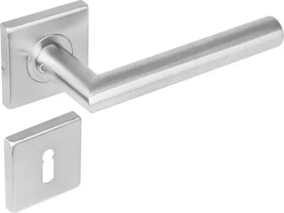 Produktbild von Türklinke 90° eckige BB-Rosette V2A gebürstet