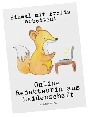 Produktbild von Mr. & Mrs. Panda Postkarte Online Redakteurin Leidenschaft - Weiß - Geschenk, einzelkarte, bildkarte, Postkarten, Grußkarte, Ansichtskarten