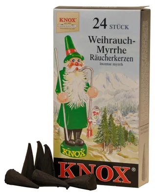 Räucherkegel Mirre, 24 Stück, schwarz, 1,1 Zoll