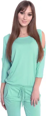 Produktbild von Damen Jumpsuits Sportlich Elegant 3/4 Arm ; Mintgrün/L/XL 40/42