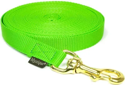 Produktbild von Mystique® Nylon Schleppleine 20mm neongrün 30m messing Karabinerhaken