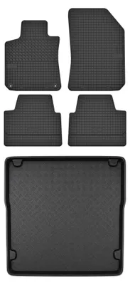 Produktbild von Gummimatten + Kofferraumwanne für Peugeot 308 II 2013-2021 (Kombi) – Schwarz, passgenau – Wielganizator