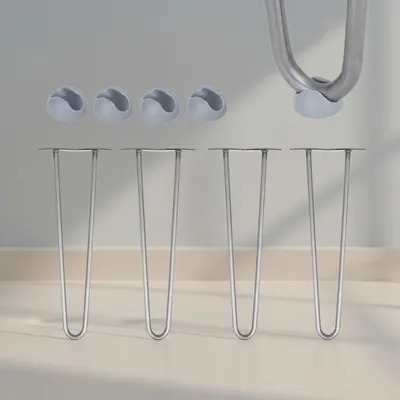 Produktbild von Melko Hairpin Legs 4er Set Haarnadelbeine Stahl Tischbeine - 2 Streben 10CM