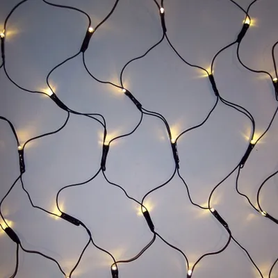 Produktbild von LED Pavillon Lichternetz 128er warmweiß 3x3m Timer Kabel grün BA11753