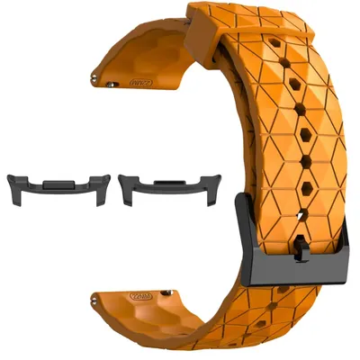 Produktbild von Für Samsung Galaxy Watch 8 / 8 Classic / Ultra 2 Silikon Fußball Design Ersatz Arm Band Orange