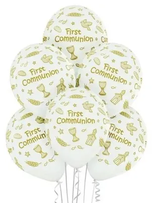 Image de Ballons « Première communion » 30 cm, lot de 6 - Belbal