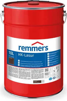 Obrázok produktu pre Remmers HK-Lasur 3v1 palisander, 10 litrov, lazúra na drevo v exteriéri, trojitá ochrana dreva s impregnáciou + základným náterom + lazúrou, ochrana proti vlhkosti a UV žiareniu
