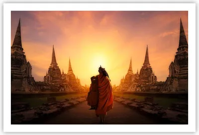 Produktbild von Poster - Poster ohne Rahmen - Tempel Mönch - 91,5x61 cm - Wand Bild - Wanddeko - Wandbilder - Kunstposter - Wandposter - Bilder - Kunstdruck - Wanddekoration - Wandbild - P2XAA91x61-3472