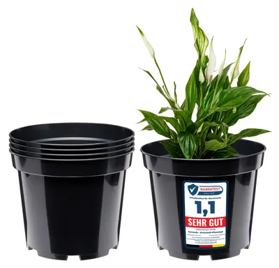 Image de Pot de fleurs Garronda GD-0025 (lot de 5, noir, ⌀ 32,7 cm, H 26 cm)