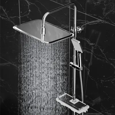 Immagine prodotto di Sistema doccia a pioggia - Soffione doccia - Set doccia - Doccia a pioggia - Colonna doccia - Acciaio inossidabile, 35x25 cm