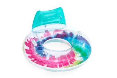 Image de Cercle/chaise gonflable avec poignées Tie Dye, 118x117 cm