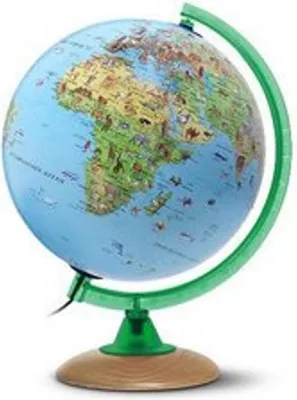 A globe on a stand.