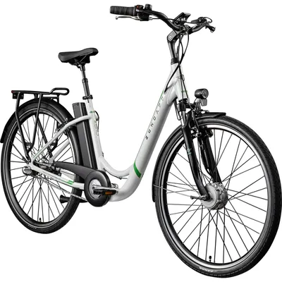 Produktbild von Zündapp Z510 E Bike 28 Zoll Damenfahrrad ab 155 cm mit 3 Gang Nabenschaltung und Rücktrittbremse weiß/grün