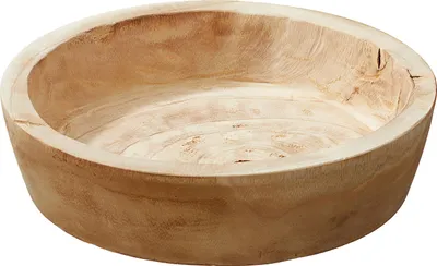 Produktbild von Holzschale rund 34x9cm Paulownia Holz Dekoschale Naturprodukt rustikal Dekoobjekt Holzdekoration Schale
