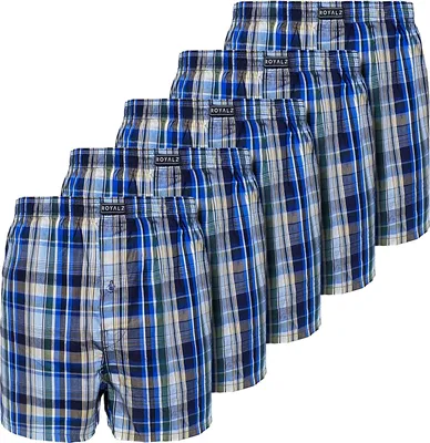 Produktbild von ROYALZ Baumwoll Boxershorts Herren Kariert 5er Pack hoch geschnitten Männer Unterhosen 100 % Baumwollle