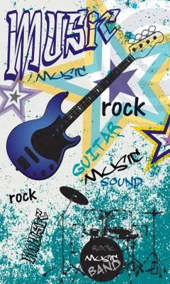 Produktbild von Fototapete - Blue Guitar 150x250cm - Vliestapete