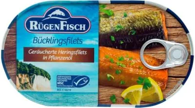 Produktbild von Bücklingsfilets in feinem Pflanzenöl und eigenem Saft (200g)