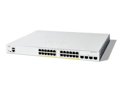 Produktbild von Cisco Catalyst 1200-24FP-4X - Switch - L3 - Smart - 24 x 10/100/1000 (PoE+) + 4 x 10 Gigabit SFP+ - an Rack montierbar - PoE+ (375 W)