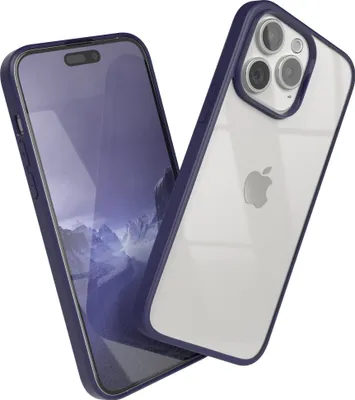 Produktbild von EAZY CASE Clear Hybrid Bumper Hülle für Apple iPhone 15 Pro Max, Handyhülle stoßfest mit Kameraschutz, Handycase dünn in Lila