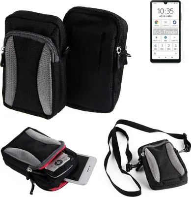 Produktbild von K-S-Trade Holster Schutz Hülle kompatibel mit Sony Xperia Ace II Handy Hülle Gürteltasche Umhängetasche mit Zusatzfach schwarz