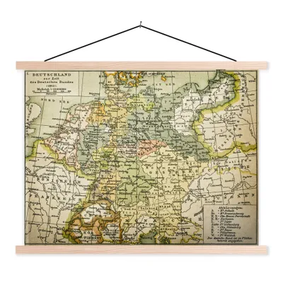 Produktbild von MuchoWow® Textilposter Antike Landkarte von Deutschland 40x30 cm mit holzfarbenen Rahmen - Bilder