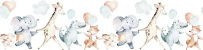 Produktbild von Kinder Wandbordüre Aquarell BALLONS Weiß