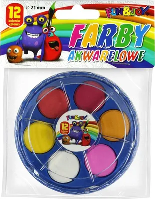 Produktbild von Aquarellfarben 12 Farben 21mm Fun&Joy 337849