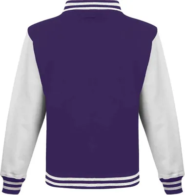 Image de Awdis - Veste Varsity (style collège américain) pour homme/femme unie PC7377 (L) (Violet/Blanc)