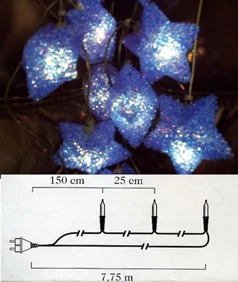 Produktbild von Weihnachts-Lichterkette 20 blaue Sterne Mini-Birnen innen 1315-400