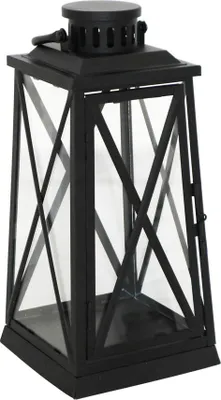 Produktbild von Laterne HARBOUR schwarz aus Metall H37cm Metalllaterne Landhaus modern - MITTEL