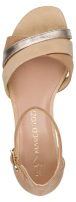 Produktbild von MARCO TOZZI Damen Sandale Fesselriemen Blockabsatz Vegan 2-28201-46, Größe:41 EU, Farbe:Beige