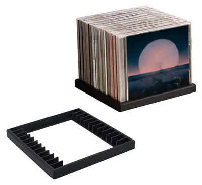 Productafbeelding van 2 stuks cd-opbergrekken voor 24 cd's, zwart