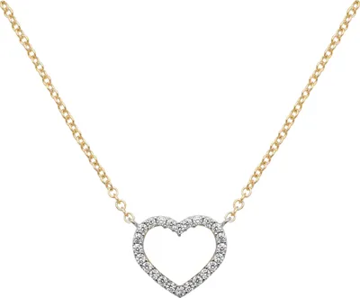Produktbild von Schöne 9 Karat (375) Gold Herz Damen - Halskette mit Zirkonia - 46cm*13mm; TRS20889