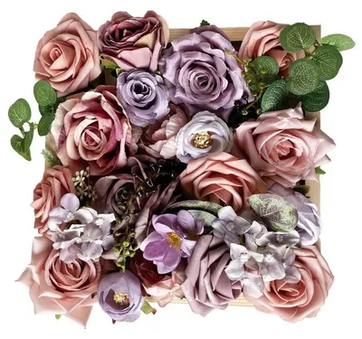 Produktbild von Blumen im Rahmen DIY Set - Puderrosa - 3D Blumenbild Bastelset ab 12 Jahren