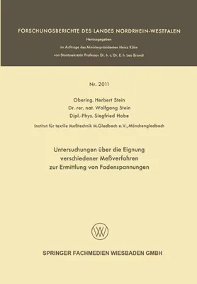 Immagine prodotto di Untersuchungen über die Eignung verschiedener Meßverfahren zur Ermittlung von Fadenspannungen