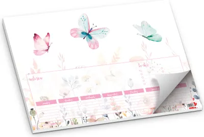 Produktbild von itenga Schreibtischunterlage Schmetterling 50 Blatt Papier, DIN A3