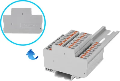 Produktbild von Deckel für Durchgangsklemme PUSH-IN 2-Etagen Klemme Abschlussdeckel grau