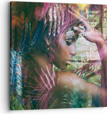 Produktbild von Bild auf Leinwand - Leinwandbild - frau modern - 30x30cm - Wand Bild - Wanddeko - Wandbilder - Leinwanddruck - Bilder - Kunstdruck - Wanddekoration - Leinwand bilder - Wandkunst - AC30x30-3501