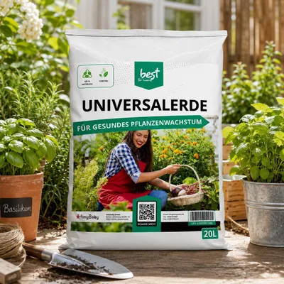 Produktbild von Best for Home-Universalerde für vielseitige Nutzung: Zimmer- und Balkonpflanzen, Gemüse, Obst und Kräuter.  und torffrei, ideal für Blumenbeete-50L