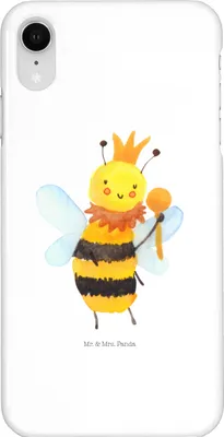 Produktbild von Mr. & Mrs. Panda Iphone XR Handyhülle Biene König - Weiß - Geschenk, Premium Kunststoff, Handy Case