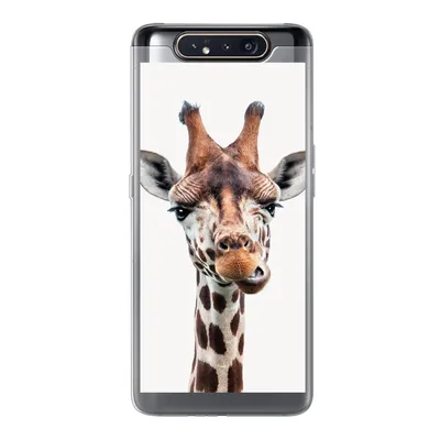 Produktbild von MuchoWow® Handyhülle Schutzhülle Hülle für Samsung Galaxy A80 Jungen - Giraffe - Tiere - Kopf - Porträt - Kind - Mädchen Silikon Softcase Handy Hülle - Schutzdeckel