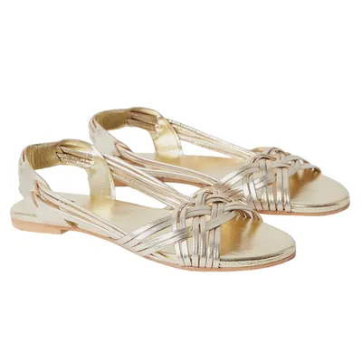 Produktbild von Dorothy Perkins - Damen Sandalen "Jocelyn", Geflochten, Leder DP5050 (40 EU) (Gold)