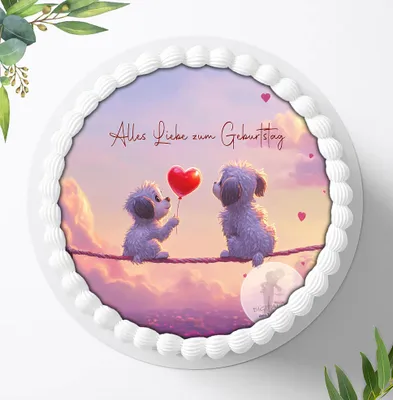 Produktbild von Für die Geburtstags Torte ein Tortenaufleger, Zuckerbild mit dem Motiv: Fellnasen, Essbares Foto für Torten, Fondant, Ø 20cm, 2172z