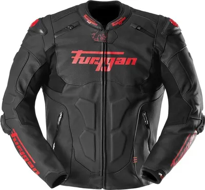 Image de Furygan Raptor Evo 3 blouson en cuir pour moto, noir/rouge, L