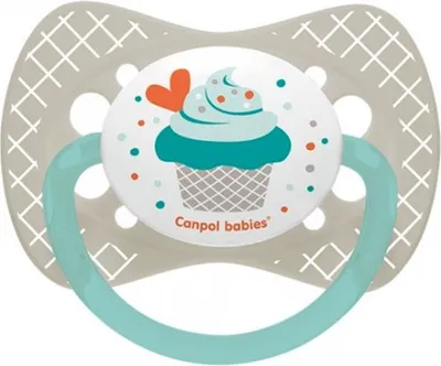 Produktbild von $ Canpol symmetrische Silikon Schnuller 0-6m Cupcake 23/282 1 Stück