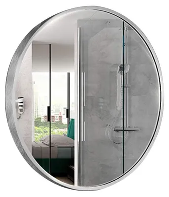 Produktbild von Runder Badezimmerspiegel aus Aluminiumlegierung, 40 cm Durchmesser