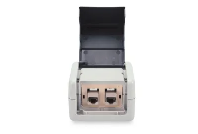 Produktbild von DIGITUS Anschlussdosen-Set, 2xKeystone Module, IP44, Deckel